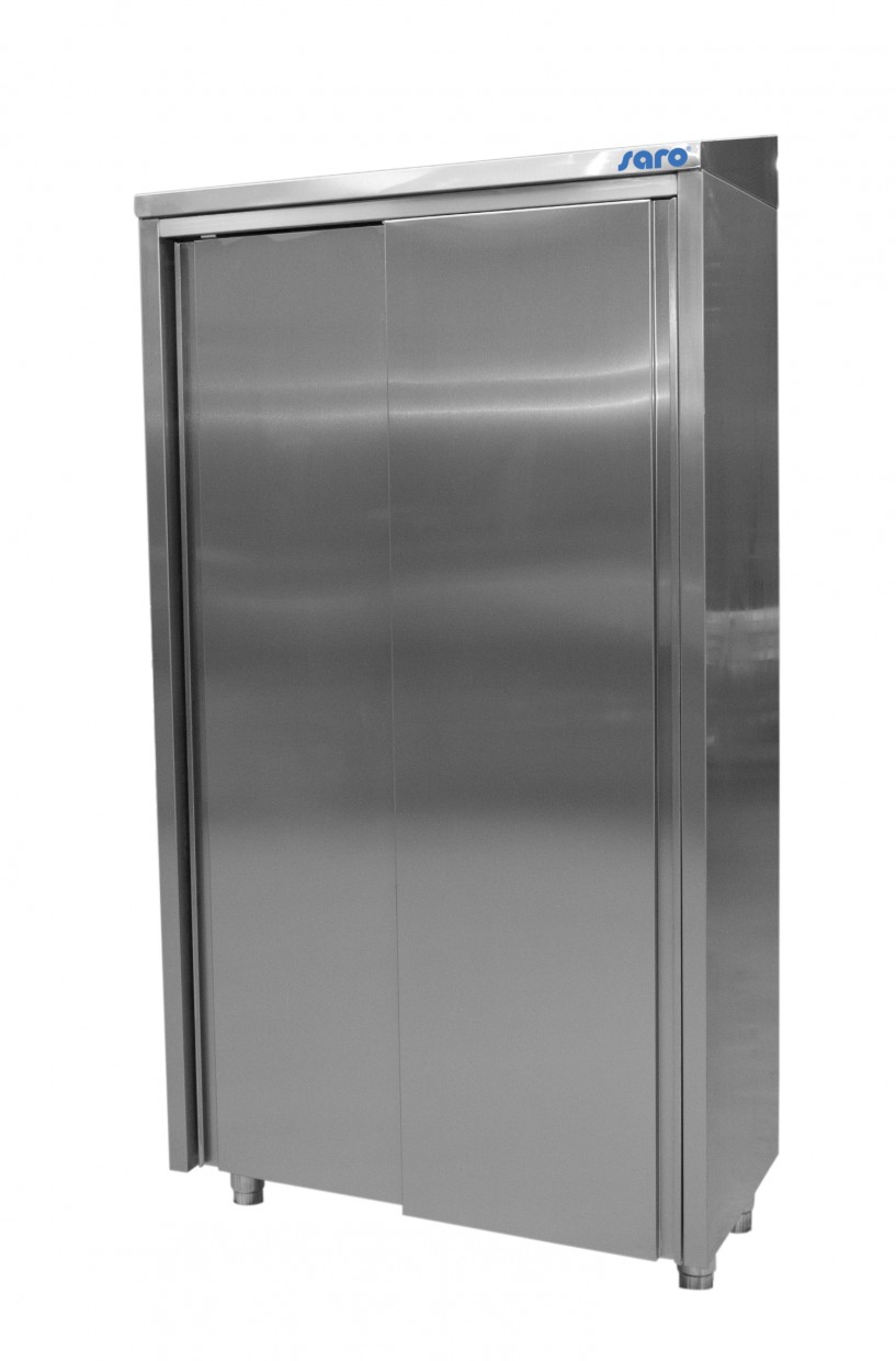 Edelstahlhochschrank 2 Schiebetüren, Breite 1000mm